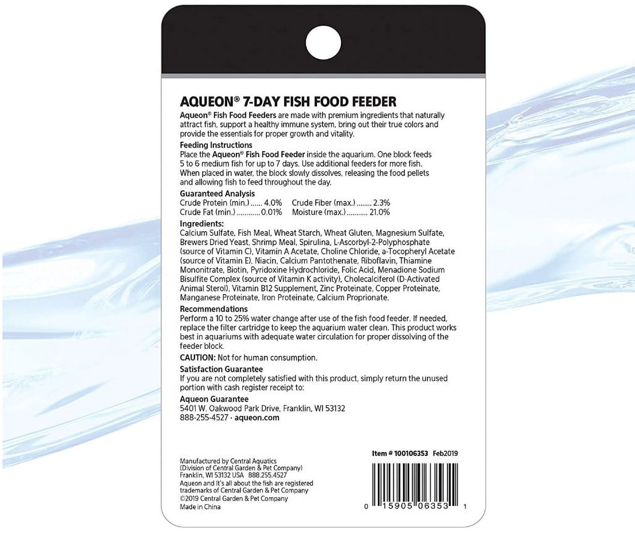 Aqueon 7-Day Fish Food Feeder [Aquarium Vacation Fish Food, Aquarium Supplies] 6 count