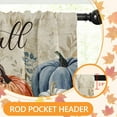 thumbnail image 6 of Hello Fall Kitchen Window Curtains and Valances Set 36 Inch, Blue Orange Pumpkin Leaves Thanksgiving Vintage Short Tier Curtain for Cafe Living Room Bathroom, Autumn 3 Pieces Set Kitchen Decor, 6 of 6