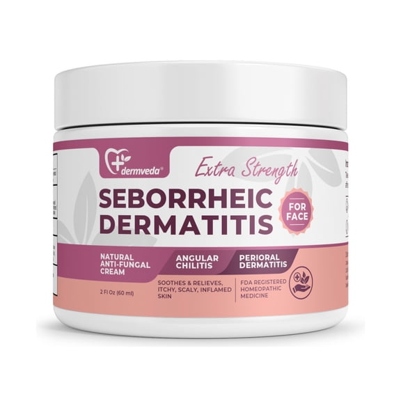 Dermveda Seborrheic Dermatitis Face Cream, Plant-Based Facial Cream for Cracked Mouth Corners, 2 fl oz