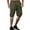 Army Green, variant on Men's Summer Cargo Shorts - Elastic Waist Zipper Pocket, Polyester-Cotton Blend, Cropped Length, Multi-Size (M-XXXL)