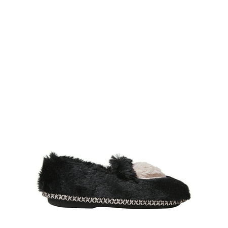 Dearfoams Girls Pile Closed Back w Heart Slippers