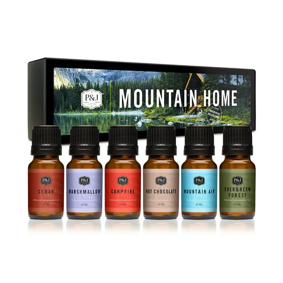 P&J Trading Fragrance Oil | Mountain Home Set of 6 - Scented Oil for Soap Making, Diffusers, Candle Making, Lotions, Haircare, Slime, and Home Fragrance