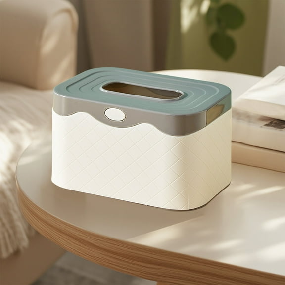 Gray Plastic Tissue Box Cover | Decorative Bathroom & Kitchen Storage Holder | Desktop Living Room Organizer | 1-Piece Household Paper Dispenser