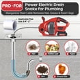 thumbnail image 4 of PRO-FOR 20V Cordless Drain Auger, 25 ft x 1/4 in Auto-Feed Electric Drain Snake for Sink, Tub, Shower & Toilet Clogs, 2.0Ah Battery, LED Light, 4 of 9