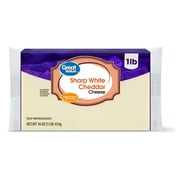 Great Value Block Sharp White Cheddar Cheese, 16 oz