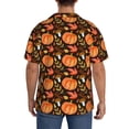 thumbnail image 3 of Fotbe Autumn Pumpkin Camisa Estampada de Manga Corta para Hombre, Casual de Verano, Estilo Playero, Sin Arrugas-3X-Large, 3 of 5