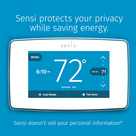 Emerson - Sensi Touch Smart Programmable Wi-Fi Thermostat-Works with Alexa, C-Wire Required - White