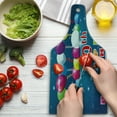 thumbnail image 3 of 30th Birthday Cutting Board, Colorful Flying Balloons and Curly Ribbons on the Starry Background Print, Tempered Glass Cutting and Serving Board, Wine Bottle Shape, Multicolor, by Ambesonne, 3 of 5