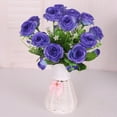 thumbnail image 2 of Ramo de Flores de Rosas Artificiales Decoración de Rosas Azul, 2 of 9