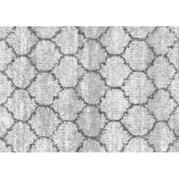 Ahgly Company Indoor Rectangle Trellis Gray Modern Area Rugs, 7' x 9'