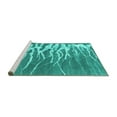 thumbnail image 2 of Ahgly Company Machine Washable Indoor Square Abstract Turquoise Blue Contemporary Area Rugs, 7' Square, 2 of 4