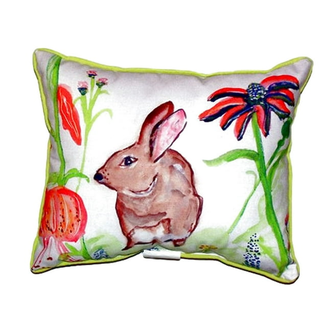 Betsy Drake Lapin Brun Gauche Oreiller à Fermeture Éclair 20x24