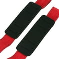 Harbinger Padded Leather Lifting Straps, Red