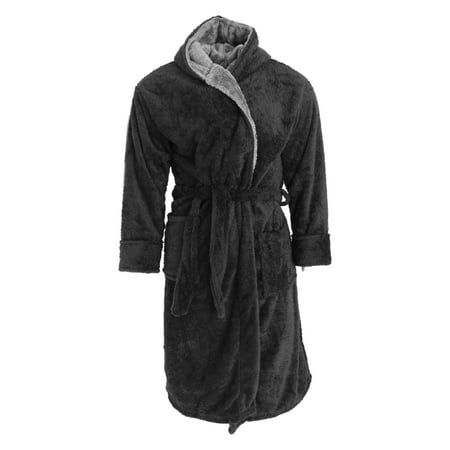 Harvey James Mens Soft Hooded Fluffy Dressing Gown | Walmart Canada