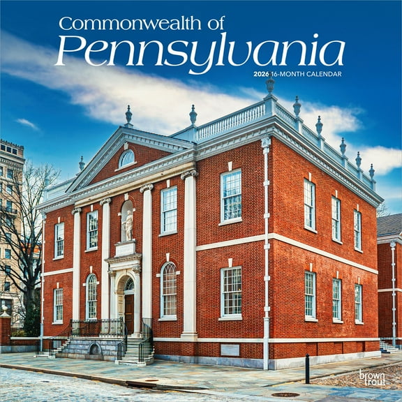 Commonwealth of Pennsylvania | 2026 12x24" (Hanging) Wall Calendar | Plastic-Free