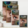 thumbnail image 4 of Designart 'Peacock Feathers and Eye' Bohemian & Eclectic Framed Canvas Wall Art Print, 4 of 5