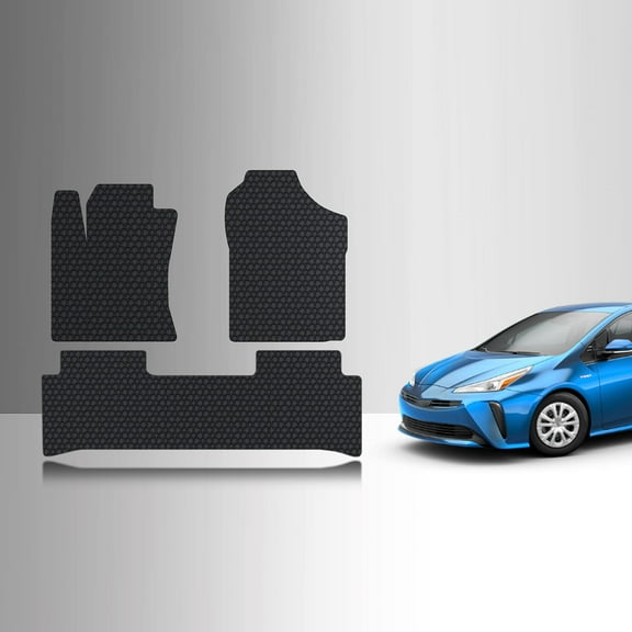 ToughPRO Front   2nd Row Mats Compatible with Toyota Prius 2016 - All Weather Heavy Duty (Made in USA) Black Rubber