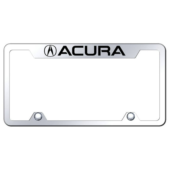 Acura Laser Etched Stainless Steel Truck Cut-Out License Plate Frame (Chrome)