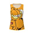 thumbnail image 4 of Cute Cartoon Garfield Funny Workout Gym Fitness Weightlifting Gift Tank Top-Small, 4 of 5
