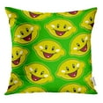 thumbnail image 1 of RYLABLUE Green Acid Happy Lemons Yellow Adorable Cartoon Character Citric Throw Pillowcase Cushion Case Cover, 1 of 1