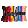 thumbnail image 1 of 24 Colores Hilo Bordar Mano Punto Cruz Coser Ovillos Artesanales, 1 of 8