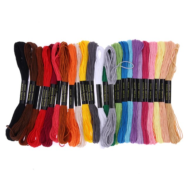 24 Colores Hilo Bordar Mano Punto Cruz Coser Ovillos Artesanales