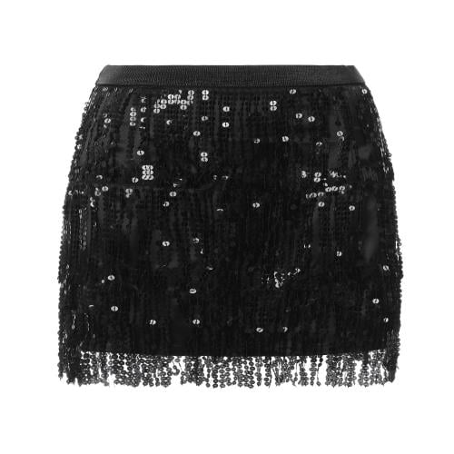 Black sequin skirt warehouse hotsell