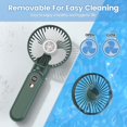 thumbnail image 4 of Ventilateur Portable Rechargeable Usb avec Base 2500mah et 5 Modes de Batterie (Vert), 4 of 5