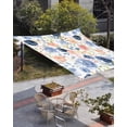 thumbnail image 3 of Sun Shade Sail 8'x10' Blue Pink Rose Rectangle Sun Shade Sails Canopy Waterproof Watercolor Flowers Leaves Outdoor Sunshades Sand UV Block Cover Shades Cloth for Patio Backyard Garden Deck Porch, 3 of 9