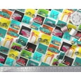 thumbnail image 3 of Soimoi Cotton Voile Fabric Vehicles Patchwork Print Fabric by The Yard 56 Inch Wide, 3 of 3