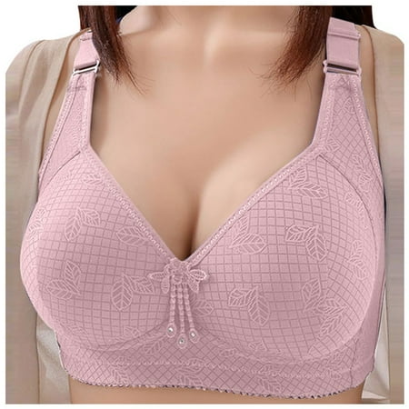 OJSFQUFP Bra Underwire Pink Women s Bras Are Comfortable Breathable and Gathered with Side Breasts. Jacquard Lingerie Basic Pretty Bra 44
