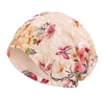 thumbnail image 2 of Bonnets Bombers Pliables en Maille Rafraîchissante pour Femmes Imprimé Floral Fait Main Coton Chimiothérapie Perte de Cheveux Marron, 2 of 4