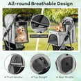 thumbnail image 6 of Infans Folding Pet Stroller 4-Wheel Pet Travel Carrier w/Storage Basket Gray, 6 of 7
