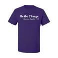 thumbnail image 2 of Inspirational Quote Be the Change by Mahatma Gandhi 1913 Men's Graphic T-Shirt, Purple, Small, 2 of 3