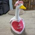 thumbnail image 6 of romoty Valentine's Day Porch Goose Outfit 2pcs Set for 23" Large Goose "BE MINE" Heart Pattern Pink Costume with Bow Hat Festive Garden and Home Yard Decor Accessory, 6 of 9
