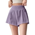 thumbnail image 2 of Maqroz Womens High Waisted Athletic Shorts Pleated Side Panels Lightweight Breathable Summer Casual Outfits for Running Gym Workout Tennis with Pockets, 2 of 5