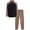 Taupe Black, variant on RBX Boys Sweatsuit Set Tech Fleece Zip-up Puffer Jacket and Jogger Sweatpants Athletic Outfit 2 Piece