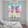 thumbnail image 6 of 2 Panels Kitchen Tier Curtains 39 Inch Length, Purple Rose Antlers Grommets Window Treatment Curtain, Abstract Art Teal Pink Fancy Flowers Thermal Curtains Drapes for Living Room/Bathroom, 6 of 9
