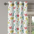 thumbnail image 3 of Ambesonne Cartoon Grommet Curtain, Seahorse Crabs Fish, 50" x 63", Teal Mustard Dark Coral, 3 of 6