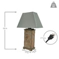 thumbnail image 3 of Sunnydaze Lampe de Table Extérieure Contemporaine en Ardoise Naturelle et Tissu Abat-Jour Crème Résistant aux Intempéries, 3 of 9