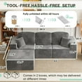 thumbnail image 5 of Homall Modular Cloud Couch with Deep Seating Modern L-Shaped Sectional Sofa Upholstered Sofa for Apartment Living Room, Corduroy Gray, 5 of 10