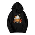 thumbnail image 3 of GaThRRgYP Stylish Fall Women's Pullover,Women Long-sleeved Hooded Pocket Halloween Printed Casual Loose Sweatshirt Black XS, 3 of 4