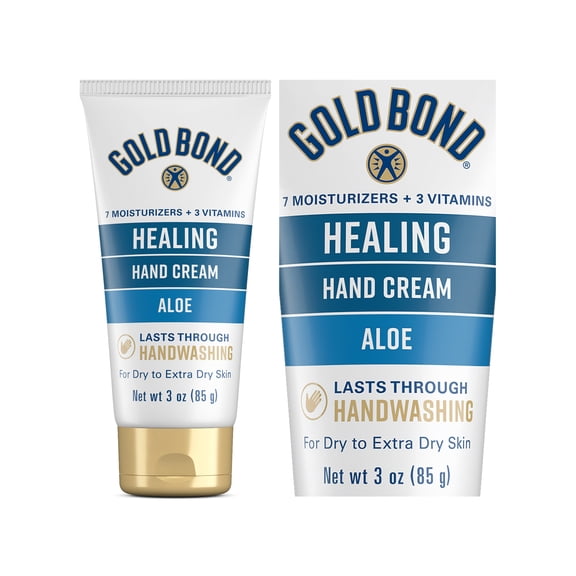 Gold Bond Healing Hand Cream, 3 oz., Hand Cream With Aloe, Moisture That Lasts Through Handwashing