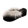 thumbnail image 2 of GERsome Women's Fur Slides Slipper Sandals Fuzzy Faux Fur Slides Fluffy Sandals Open Toe Indoor/Outdoor Shoes, 2 of 4