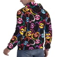 thumbnail image 3 of Hoodies for Men - Colorful lips hearts Long Sleeve Comfrt Men'S Fashion Hoodies & Sweatshirts, Sweatshirts for Men Hoodies Pullover Clothing Clothes with Pouch, 3 of 7