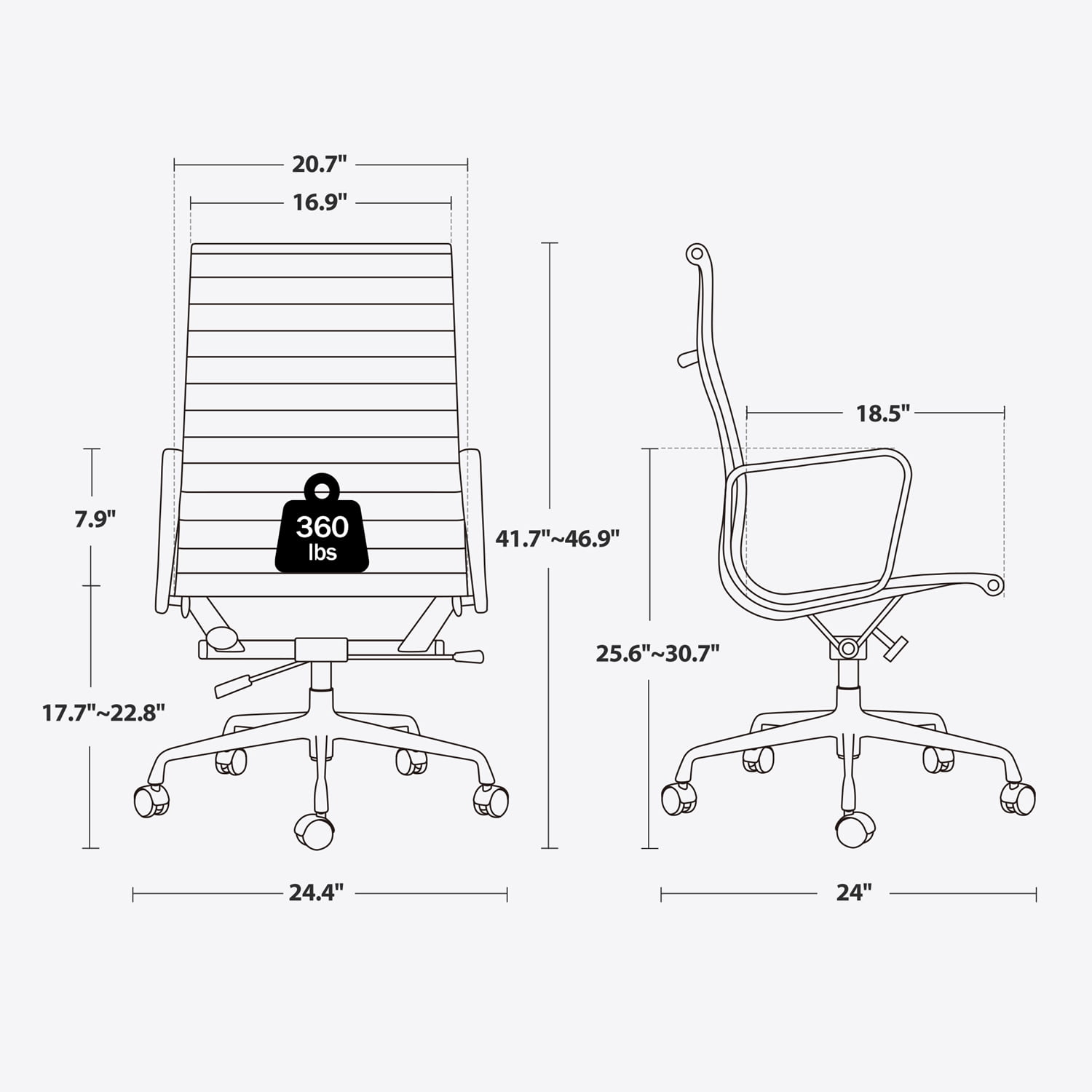 High Back Office Chair Ergonomic Office Chair Swivel Leather Task Chair with Lumbar Support,Adjustable Height,White