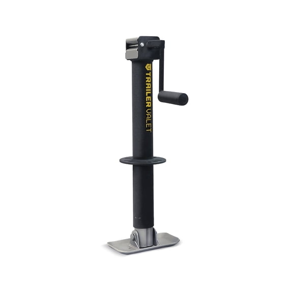 Trailer Valet TVJX5-C Center Mount Tongue Jack - 5K Capacity, Drill-Powered (20-24V) with Included Drill Attachment (TVDA), Hand Crank & Foot Plate - Quick & Efficient Operation