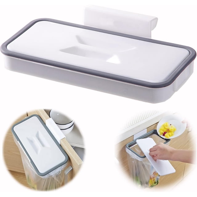 Soporte para bolsas de basura con clip de montaje para cajón/puerta/armario, ideal para caravanas, viajes, hogar, cocina y clasificación de residuos.