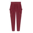 thumbnail image 6 of Ashirexll Women's Pants, Womens Casual Pants, Ladies' Fashion Elastic Waist Plus Size Casual Pants Summer Solid Color Casual Long Pants, 6 of 6