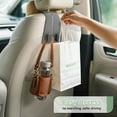 thumbnail image 6 of Car Seat Headrest Hooks - 2 Pack Universal Car Purse Hook, Leather Car Bag Purse Holder with Double Metal Hooks for Handbags, Grocery Bags, Bottles, Phones Gray, 6 of 8